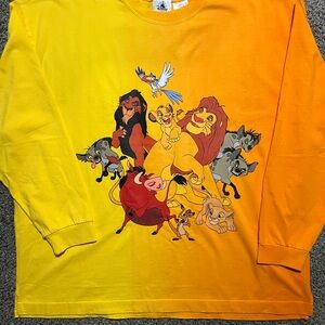 Disney Lion King Men's Long Sleeve Spirit Jersey - Orange and Yellow